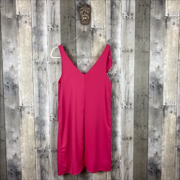 Everly Fuchsia Pink Ruffle Front Dress Size Small - Picture 14 of 16
